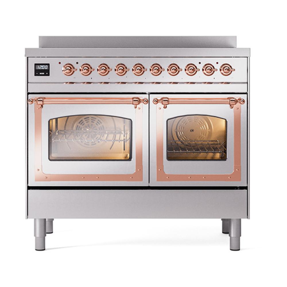 Ilve UNDI406NMPSSP Ilve Undi406Nmpssp Nostalgie Ii Noblesse 40" Induction Range (Triple Glass Door, Stainless Steel, Copper)