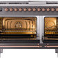 Ilve UP48FNMPMGPLP Nostalgie Ii 48 Inch Dual Fuel Liquid Propane Freestanding Range In Matte Graphite With Copper Trim