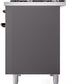 Ilve UP48FNMPMGB Nostalgie Ii 48 Inch Dual Fuel Natural Gas Freestanding Range In Matte Graphite With Bronze Trim