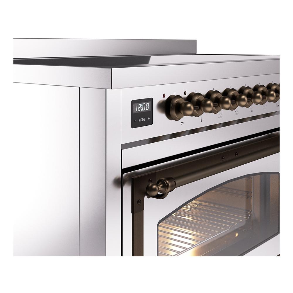 Ilve UNI486NMPSSB Ilve Uni486Nmpssb Nostalgie Ii Noblesse 48" Induction Range (Triple Glass Door, Stainless Steel, Burnished)