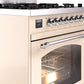 Ilve UP30NMPAWC Nostalgie Ii 30 Inch Dual Fuel Natural Gas Freestanding Range In Antique White With Chrome Trim