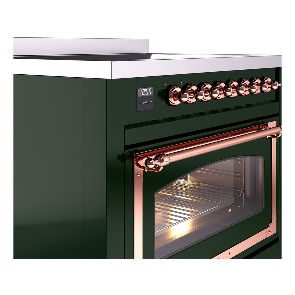 Ilve UNI366NMPEGP Ilve Uni366Nmpegp Nostalgie Ii Noblesse 36" Induction Range (Triple Glass Door, Emerald Green, Copper)