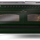 Ilve UP60FNMPEGBLP Nostalgie Ii 60 Inch Dual Fuel Liquid Propane Freestanding Range In Emerald Green With Bronze Trim