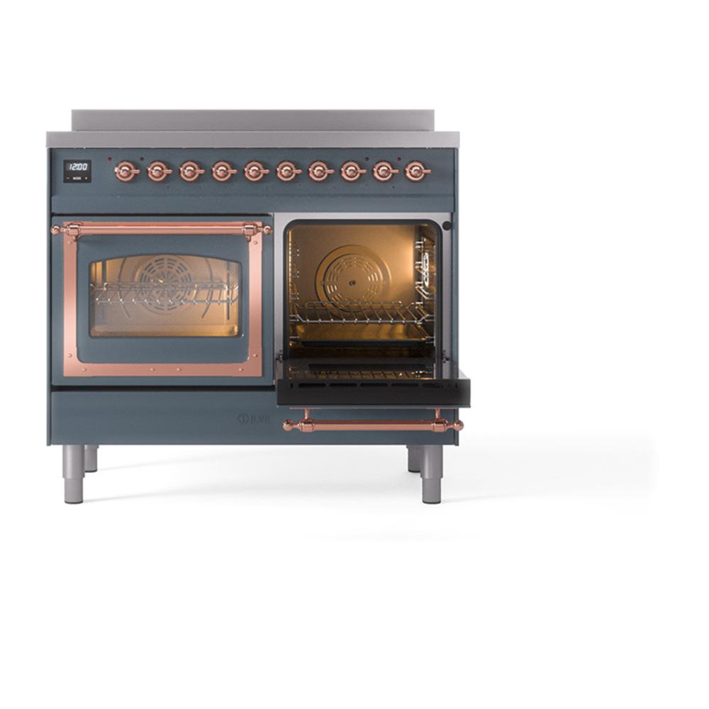 Ilve UNDI406NMPBGP Ilve Undi406Nmpbgp Nostalgie Ii Noblesse 40" Induction Range (Triple Glass Door, Blue Grey, Copper)