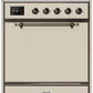 Ilve UMI30QNE3AWB Majestic Ii 30 Inch Electric Freestanding Range In Antique White With Bronze Trim