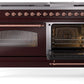 Ilve UP60FNMPBUP Nostalgie Ii 60 Inch Dual Fuel Natural Gas Freestanding Range In Burgundy With Copper Trim