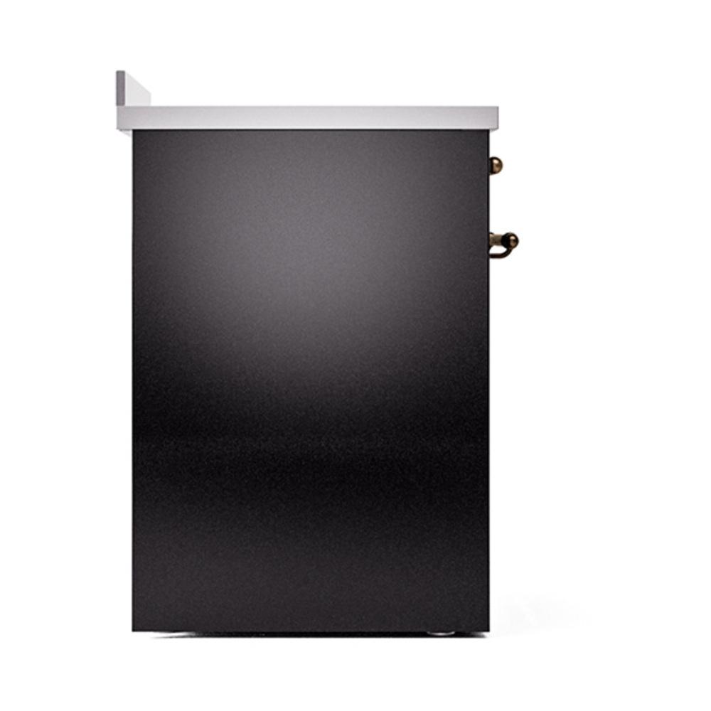 Ilve UNI304QNMPBKB Ilve Uni304Qnmpbkb Nostalgie Ii Noblesse 30" Induction Range (Solid Door, Glossy Black, Burnished)