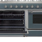 Ilve UM15FDNS3BGCLP Majestic Ii 60 Inch Dual Fuel Liquid Propane Freestanding Range In Blue Grey With Chrome Trim