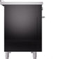 Ilve UPI486WMPBK Professional Plus Ii 48 Inch Electric Freestanding Range In Glossy Black With Trim