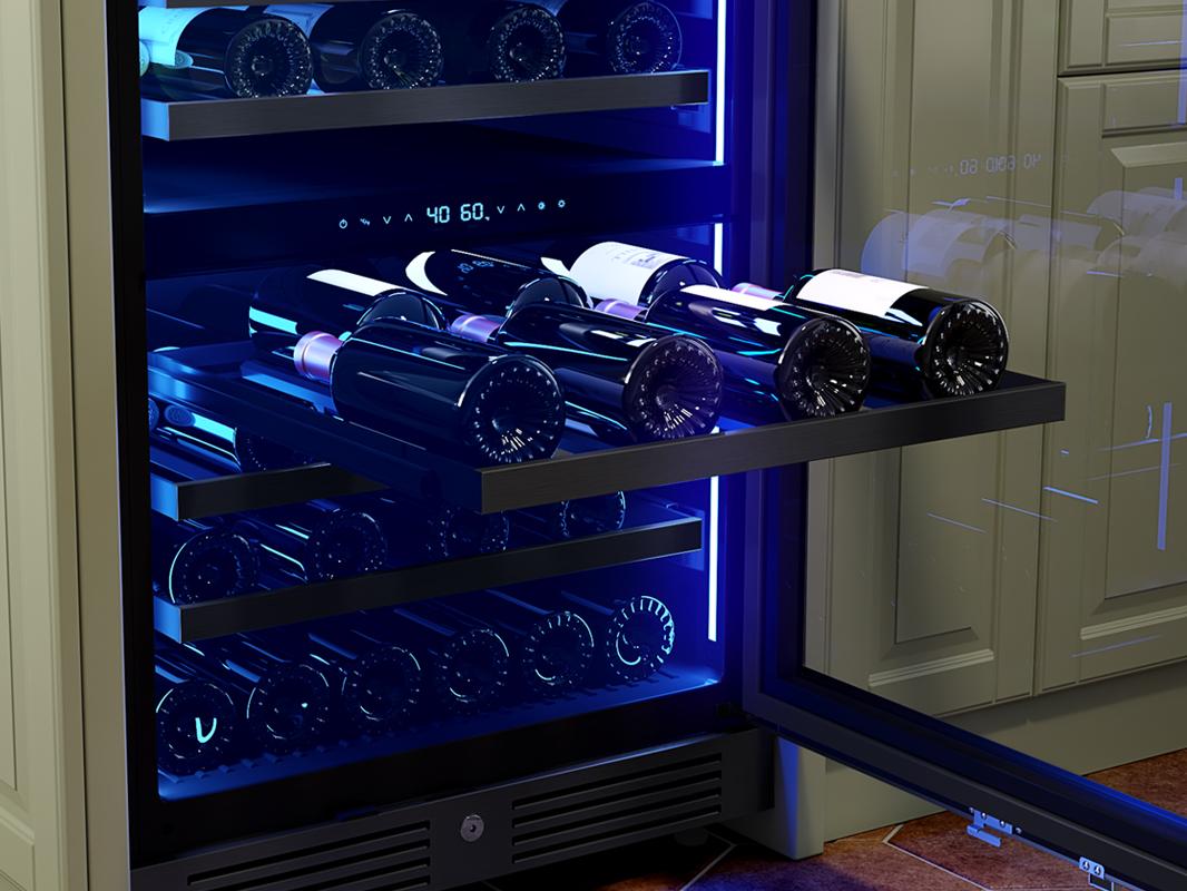 Zephyr PRW24C02CBSG 24" Black Stainless Dual Zone Wine Cooler