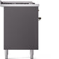 Ilve UP60FSNMPMGB Nostalgie Ii 60 Inch Dual Fuel Natural Gas Freestanding Range In Matte Graphite With Bronze Trim