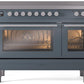 Ilve UPI486WMPBG Professional Plus Ii 48 Inch Electric Freestanding Range In Blue Grey With Trim