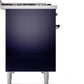 Ilve UP48FNMPMBBLP Nostalgie Ii 48 Inch Dual Fuel Liquid Propane Freestanding Range In Blue With Bronze Trim