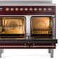 Ilve UPDI406NMPBUP Nostalgie Ii 40 Inch Electric Freestanding Range In Burgundy With Copper Trim