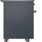 Ilve UPD40FNMPBGP Nostalgie Ii 40 Inch Dual Fuel Natural Gas Freestanding Range In Blue Grey With Copper Trim