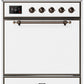 Ilve UMI30QNE3WHB Majestic Ii 30 Inch Electric Freestanding Range In White With Bronze Trim