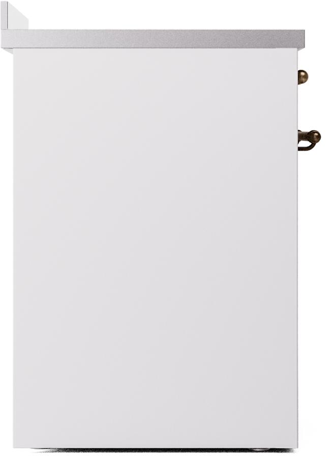 Ilve UPI304NMPWHB Nostalgie Ii 30 Inch Electric Freestanding Range In White With Bronze Trim