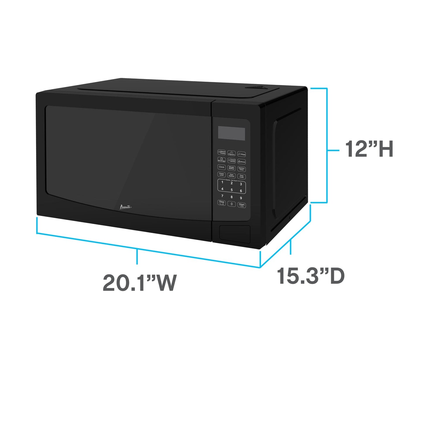 Avanti MT115V1B Avanti Microwave Oven, 1.1 Cu. Ft. Capacity - Black / 1.1 Cu. Ft.