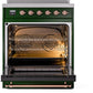 Ilve UPI304NMPEGP Nostalgie Ii 30 Inch Electric Freestanding Range In Emerald Green With Copper Trim