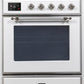 Ilve UM30DNE3WHC Majestic Ii 30 Inch Dual Fuel Natural Gas Freestanding Range In White With Chrome Trim