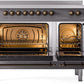 Ilve UPI486NMPMGB Nostalgie Ii 48 Inch Electric Freestanding Range In Matte Graphite With Bronze Trim