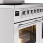 Ilve UPDI406WMPWH Professional Plus Ii 40 Inch Electric Freestanding Range In White With Trim