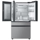 Samsung RF23BB8900QK Bespoke Counter Depth 4-Door French Door Refrigerator (23 Cu. Ft.) - In Charcoal Glass Top And Family Hub™ Panels With Stainless Steel Middle And Bottom Panels