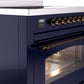 Ilve UPI366NMPMBB Nostalgie Ii 36 Inch Electric Freestanding Range In Blue With Bronze Trim