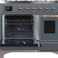 Ilve UMD10FDNS3BGBLP Majestic Ii 40 Inch Dual Fuel Liquid Propane Freestanding Range In Blue Grey With Bronze Trim