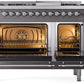 Ilve UP48FNMPMGC Nostalgie Ii 48 Inch Dual Fuel Natural Gas Freestanding Range In Matte Graphite With Chrome Trim