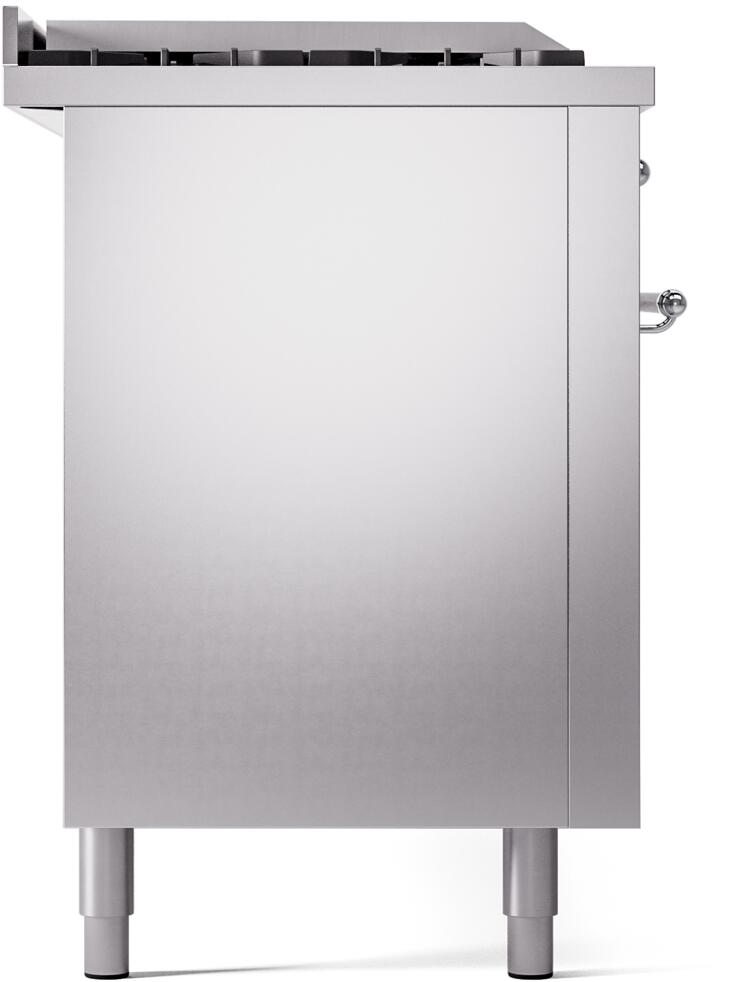 Ilve UP60FSNMPSSC Nostalgie Ii 60 Inch Dual Fuel Natural Gas Freestanding Range In Stainless Steel With Chrome Trim