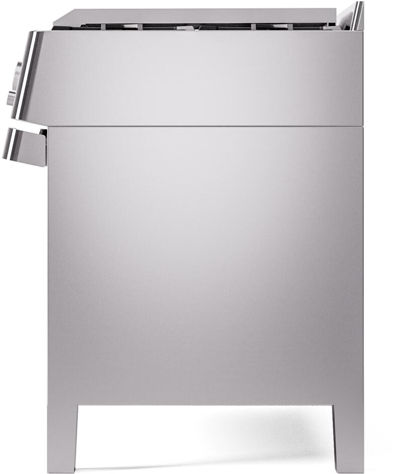 Ilve UPM12FDS3SS Panoramagic 48 Inch Dual Fuel Natural Gas Freestanding Range In Stainless Steel With Trim