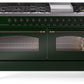 Ilve UP60FNMPEGBLP Nostalgie Ii 60 Inch Dual Fuel Liquid Propane Freestanding Range In Emerald Green With Bronze Trim