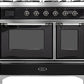 Ilve UMD10FDNS3BKCLP Majestic Ii 40 Inch Dual Fuel Liquid Propane Freestanding Range In Glossy Black With Chrome Trim