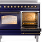 Ilve UPDI406NMPMBB Nostalgie Ii 40 Inch Electric Freestanding Range In Blue With Bronze Trim