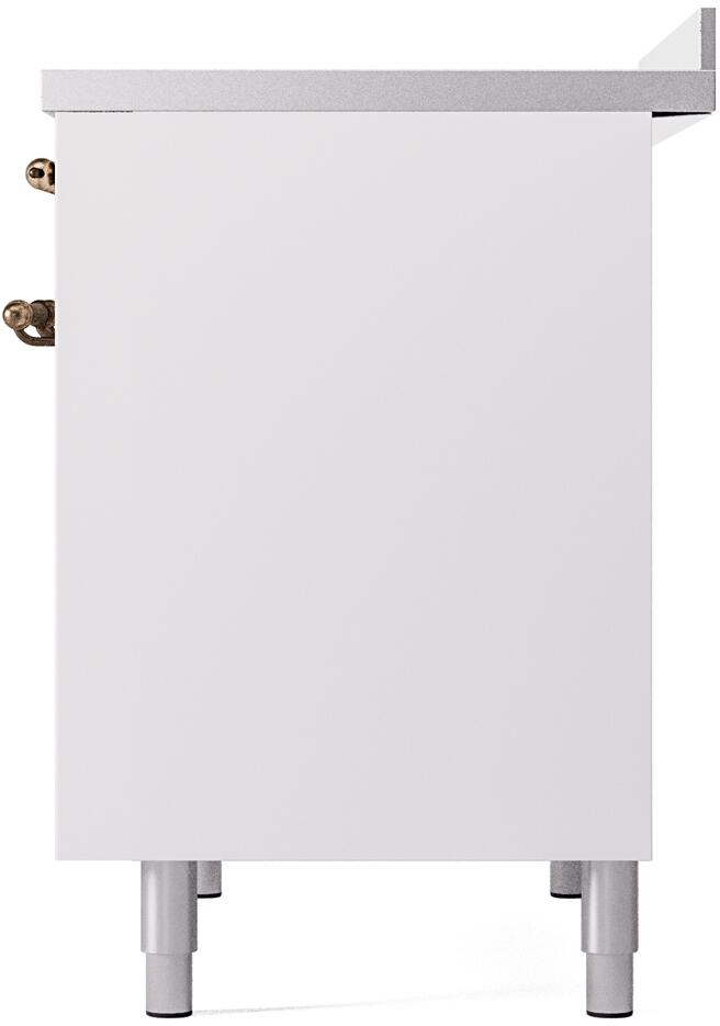 Ilve UPDI406NMPWHB Nostalgie Ii 40 Inch Electric Freestanding Range In White With Bronze Trim