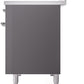 Ilve UPI486NMPMGC Nostalgie Ii 48 Inch Electric Freestanding Range In Matte Graphite With Chrome Trim