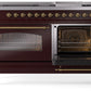 Ilve UP60FNMPBUG Nostalgie Ii 60 Inch Dual Fuel Natural Gas Freestanding Range In Burgundy With Brass Trim