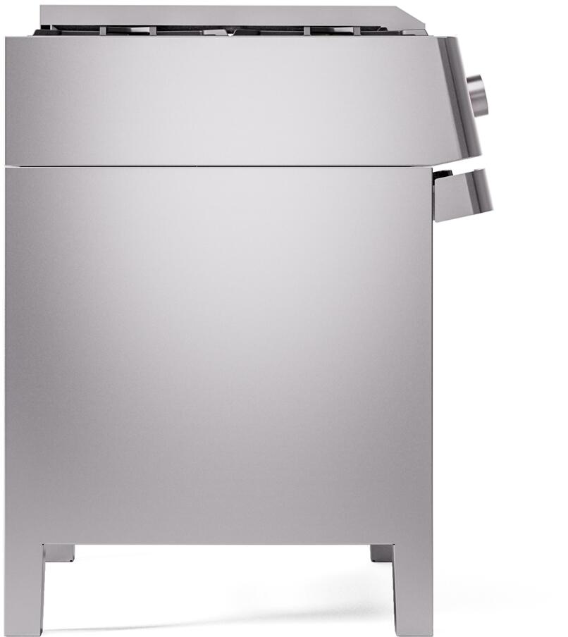 Ilve UPM09FDS3SS Panoramagic 36 Inch Dual Fuel Natural Gas Freestanding Range In Stainless Steel With Trim