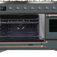 Ilve UM12FDNS3BGBLP Majestic Ii 48 Inch Dual Fuel Liquid Propane Freestanding Range In Blue Grey With Bronze Trim