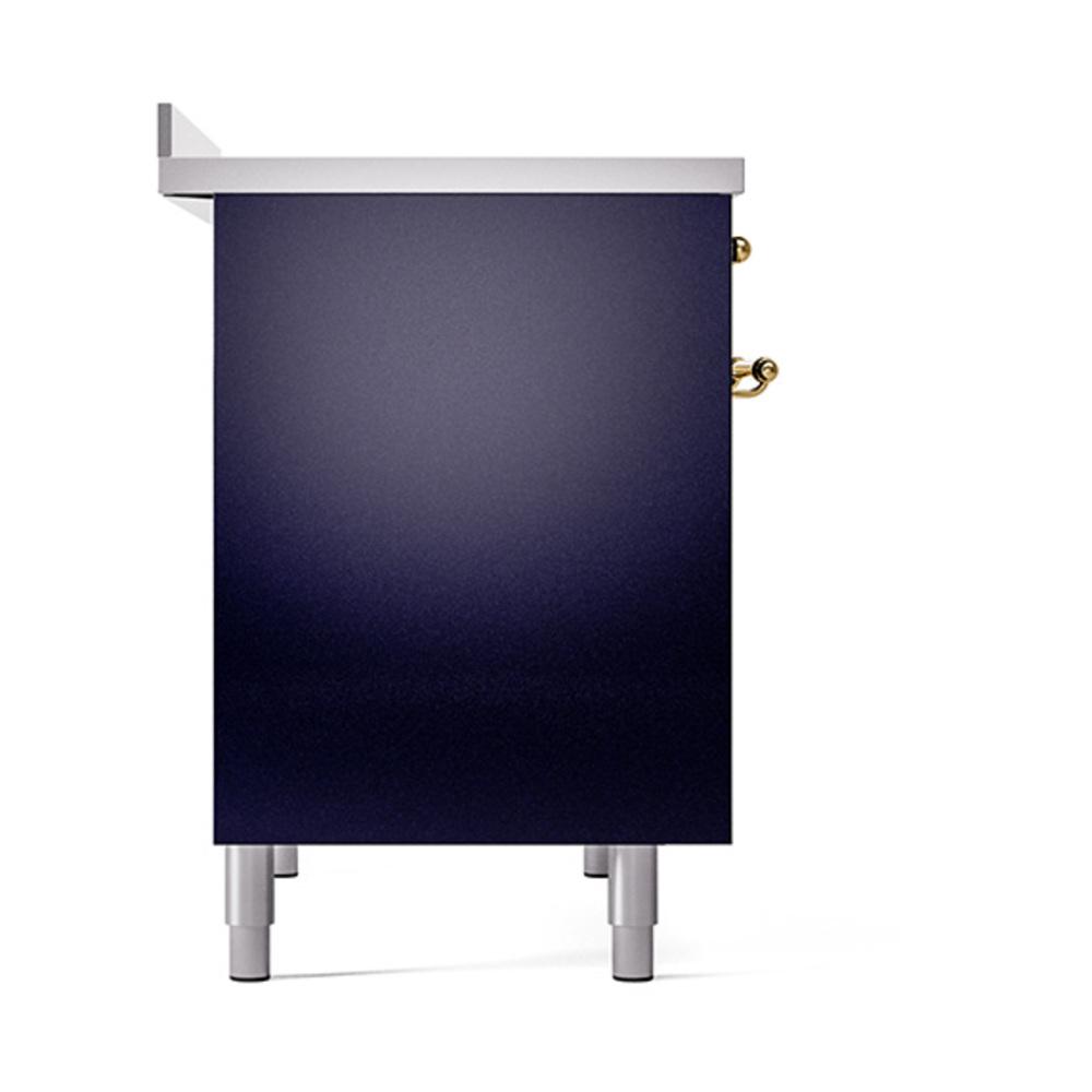 Ilve UNDI406QNMPMBG Ilve Undi406Qnmpmbg Nostalgie Ii Noblesse 40" Induction Range (Solid Door, Midnight Blue, Brass)