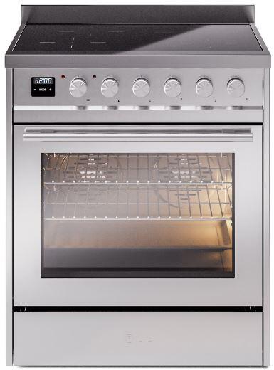 Ilve UPI304WMPSS Professional Plus Ii 30 Inch Electric Freestanding Range In Stainless Steel With Trim