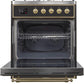 Ilve UM30DNE3BKG Majestic Ii 30 Inch Dual Fuel Natural Gas Freestanding Range In Glossy Black With Brass Trim