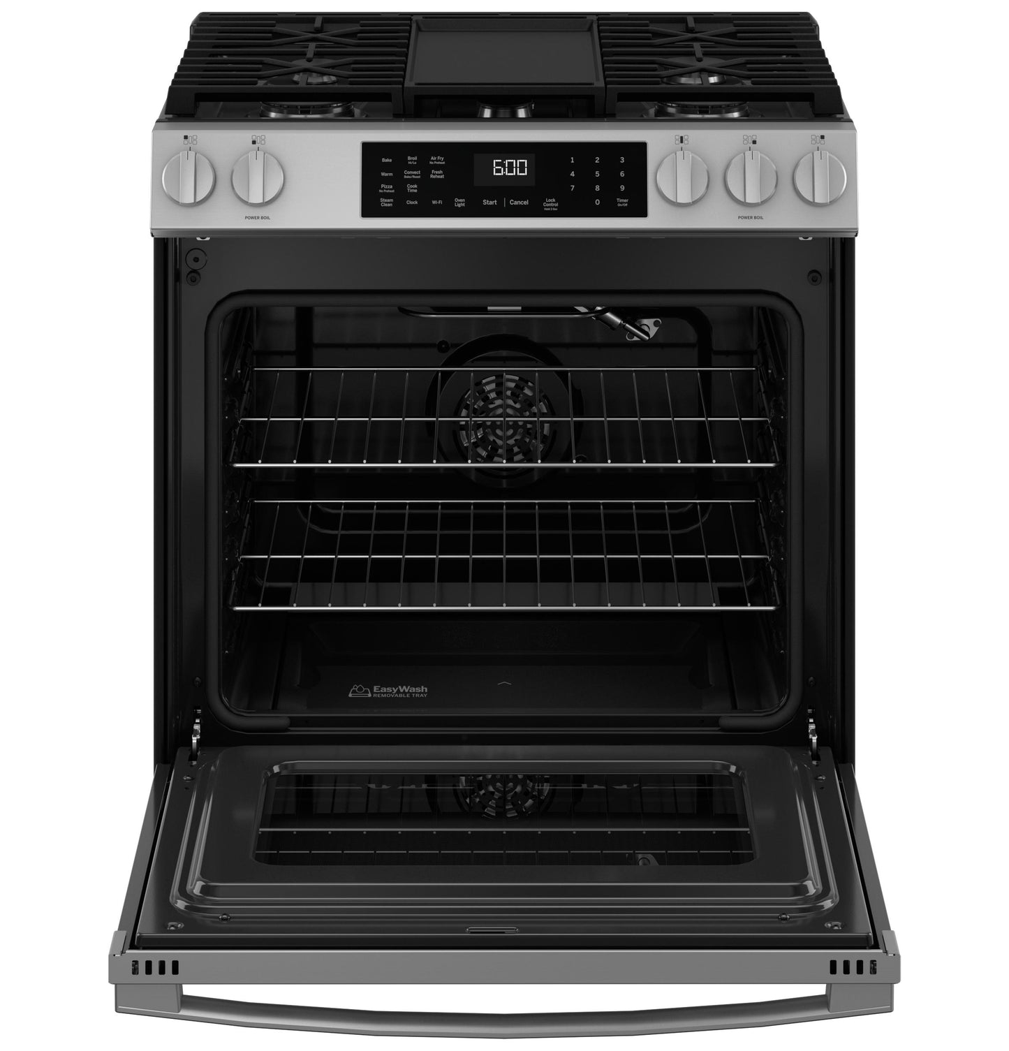 Ge Appliances GGS600AVFS Ge® 30" Slide-In Front-Control Convection Gas Range With No Preheat Air Fry And Easywash&#8482; Oven Tray