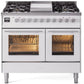 Ilve UPD40FWMPWH Professional Plus Ii 40 Inch Dual Fuel Natural Gas Freestanding Range In White With Trim