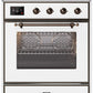 Ilve UMI30NE3WHB Majestic Ii 30 Inch Electric Freestanding Range In White With Bronze Trim