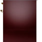 Ilve UPI304NMPBUG Nostalgie Ii 30 Inch Electric Freestanding Range In Burgundy With Brass Trim