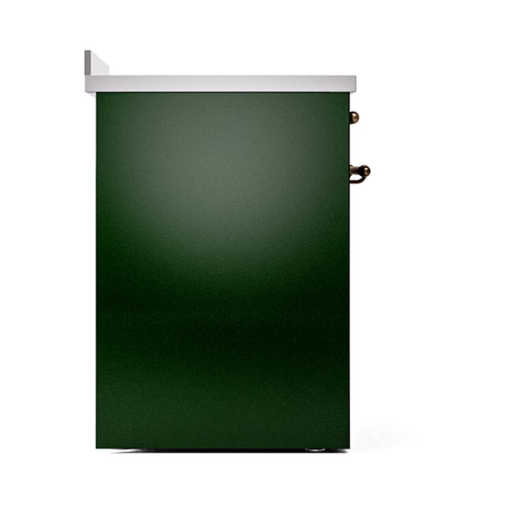 Ilve UNI304QNMPEGB Ilve Uni304Qnmpegb Nostalgie Ii Noblesse 30" Induction Range (Solid Door, Emerald Green, Burnished)