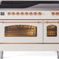 Ilve UPI486NMPAWP Nostalgie Ii 48 Inch Electric Freestanding Range In Antique White With Copper Trim