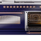 Ilve UP60FSNMPMBP Nostalgie Ii 60 Inch Dual Fuel Natural Gas Freestanding Range In Blue With Copper Trim